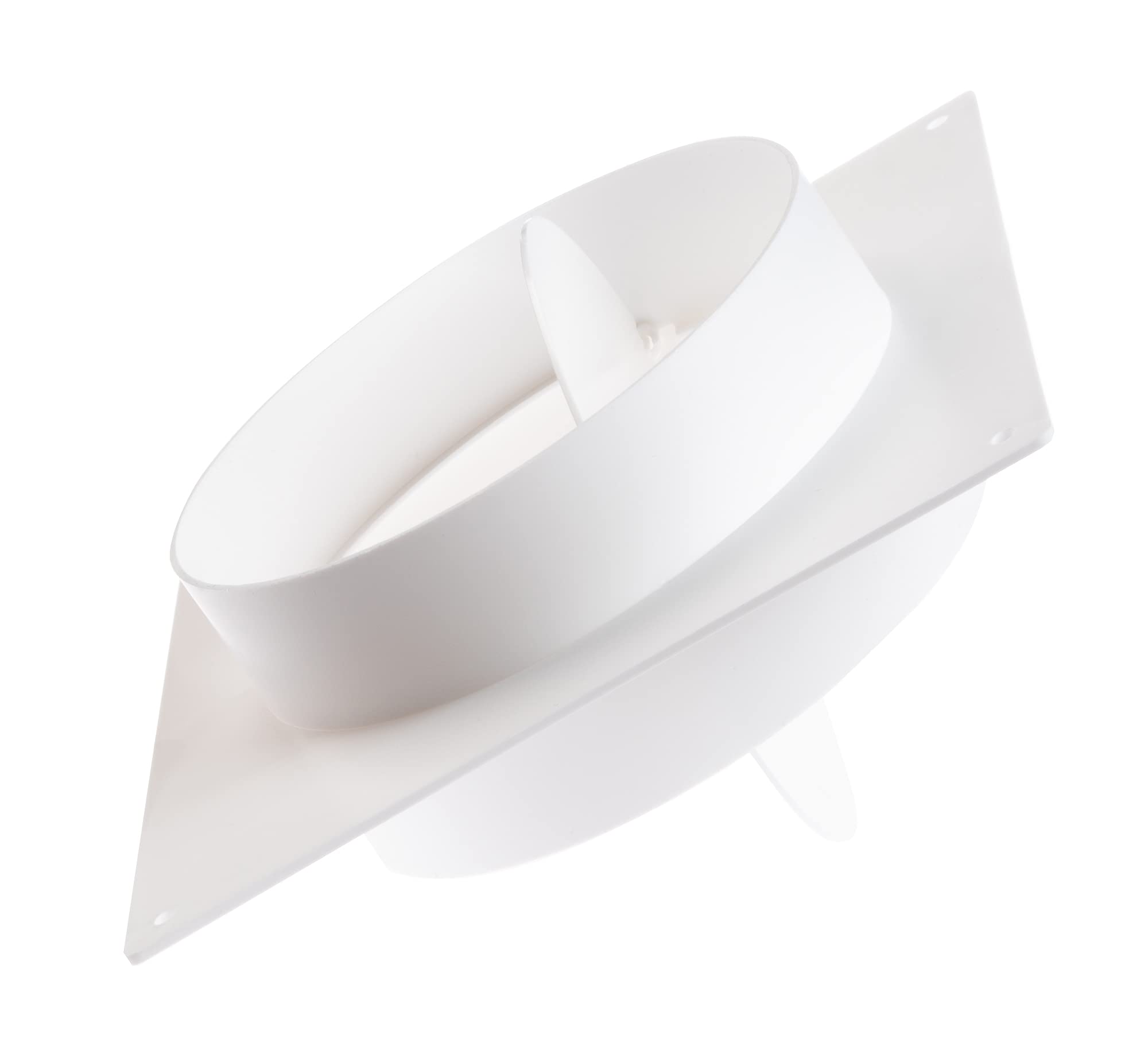 Steinberg14 White Round Ø 100Mm / 4" Wall Flange With Backflow Valve, Pvc Connector For Ventilation Pipe