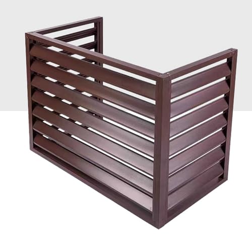 Snaweo 室外機用エアコンフェンス、アルミシャッタープライバシーフェンスカバー、 エアコン室外機カバー、 日焼け止 花スタンド保護グリル、空調ラックフレームラジエーターカバー (色 : Brown C, Size : 1.5p100x50x70cm)