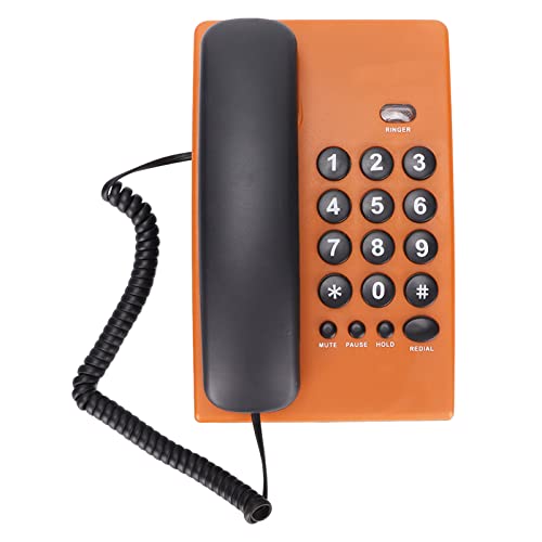 Teléfono Fijo Acogedor con Cable Color Naranja miniatura 1