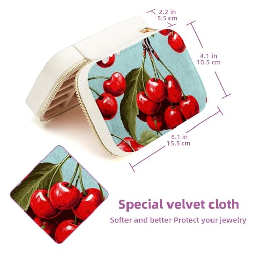Joyero elegante de cereza, el regalo ideal para guardar collares y anillos 6