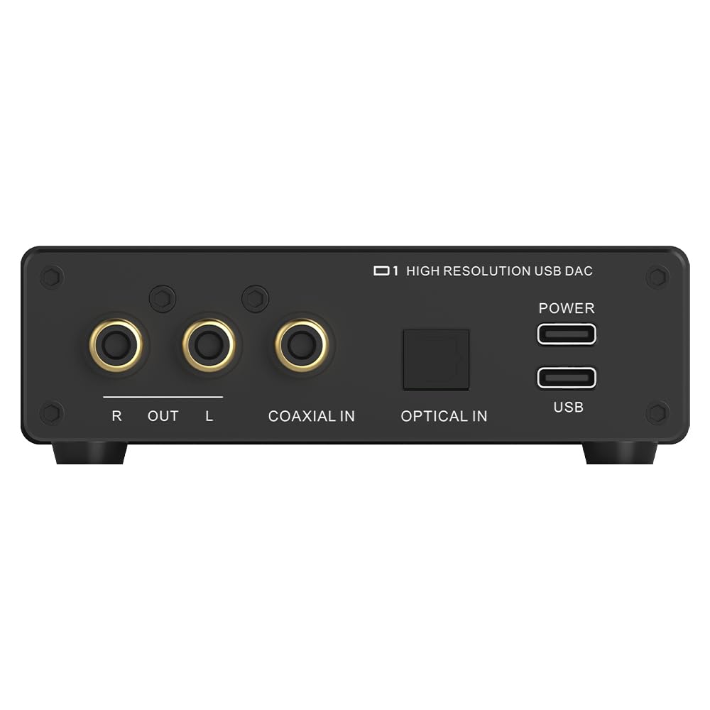 SMSL D1 Audio-Decoder | Faser-/Coaxial-/USB-Eingang | RCA-Ausgang | ROHM BD34352EKV-Chip | 768kHz/32bit-Dekodierung | Kompatibel mit PC, Handy, TV, Headset, Verstärker, aktiven Lautsprechern