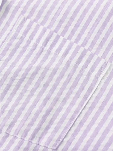 Image of Latuza Women's Cotton Long Sleeve Pajama Set Seersucker Button Down Pj Set