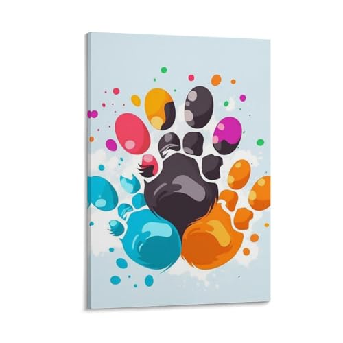 Toile murale patte de chat colorée pour sublimer la décoration de votre salon