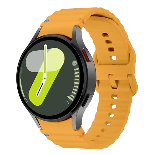 Image of Compatible with Samsung Galaxy Watch 7 Strap No Gap Sport Silicone Watch Band for Galaxy Watch 6 5 4 40mm 44mm Galaxy Watch 6 Classic 43mm 47mm,Watch 5 Pro,Watch 4 Classic Strap 42mm 46mm (Yellow)