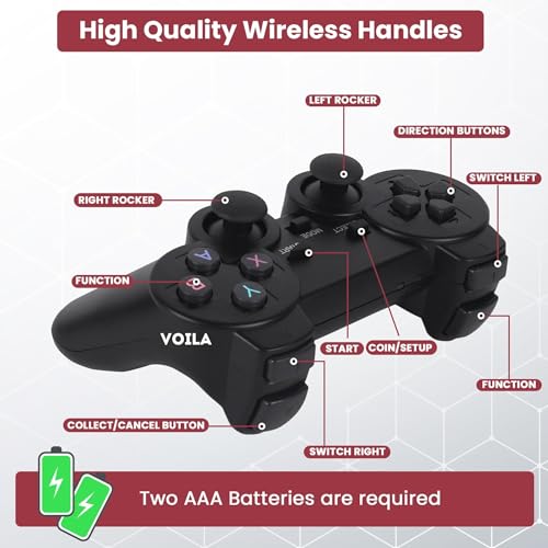 Image of Voila M8 Retro Gaming Console - 4K HD TV Stick with 10,000+ Electronic Games, Portable Linux Game System, Dual Wireless Gamepads, Plug & Play Entertainment for All Ages
