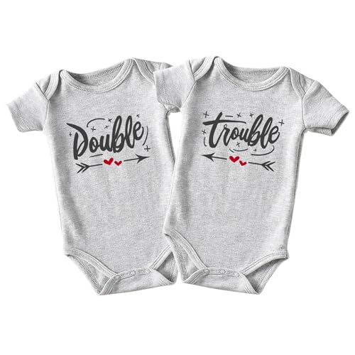 shlrzy Double Trouble Twins Baby Items Must Haves Twin infant Boy And Girl Newborn Outfits Matching Clothes