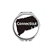 Connectic America USA Map Outline Hand Compact Mirror Round Portable Pocket Glass