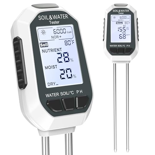 YAMRON ph messgerät Erde, 7-in-1 Digital Plant Wasser&bodenmessgerät with EC/TDS/Fruchtbarkeit/PH Value/Temperatur/Feuchtigkeit/Licht für Gartenarbeit, Farm, Rasen, Landwirtschaft und Outdoor-Pflanzen YAMRON ph messgerät Erde, 7-in-1 Digital Plant Wasser&bodenmessgerät with EC/TDS/Fruchtbarkeit/PH Value/Temperatur/Feuchtigkeit/Licht für Gartenarbeit, Farm, Rasen, Landwirtschaft und Outdoor-Pflanzen