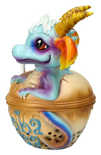 Figurine de dragon dans une tasse statue bubble tea mignon 12 cm