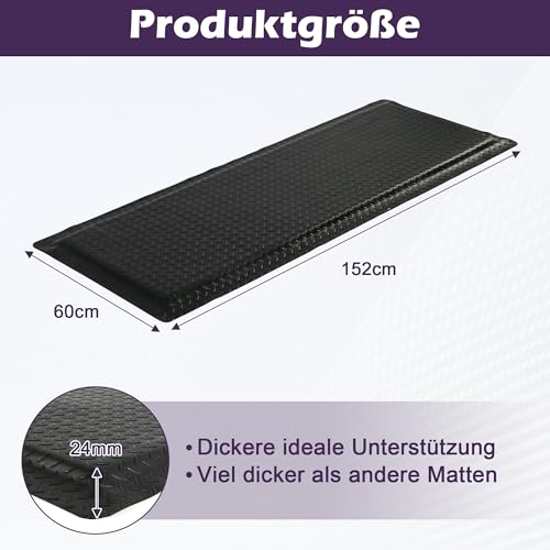 bimiti Anti Ermüdungsmatte für Steharbeitsplätze, Ergonomische Arbeitsplatzmatte für gesundes, 60 x 152 cm Antimüdigkeitsmatte, Wasserabweisende Anti Fatigue Stehmatte Steharbeitsplatz Fußmatten