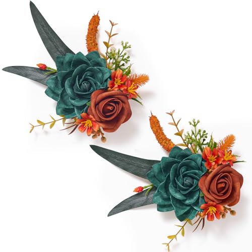 Serwalin Teal Orange Boutonniere
