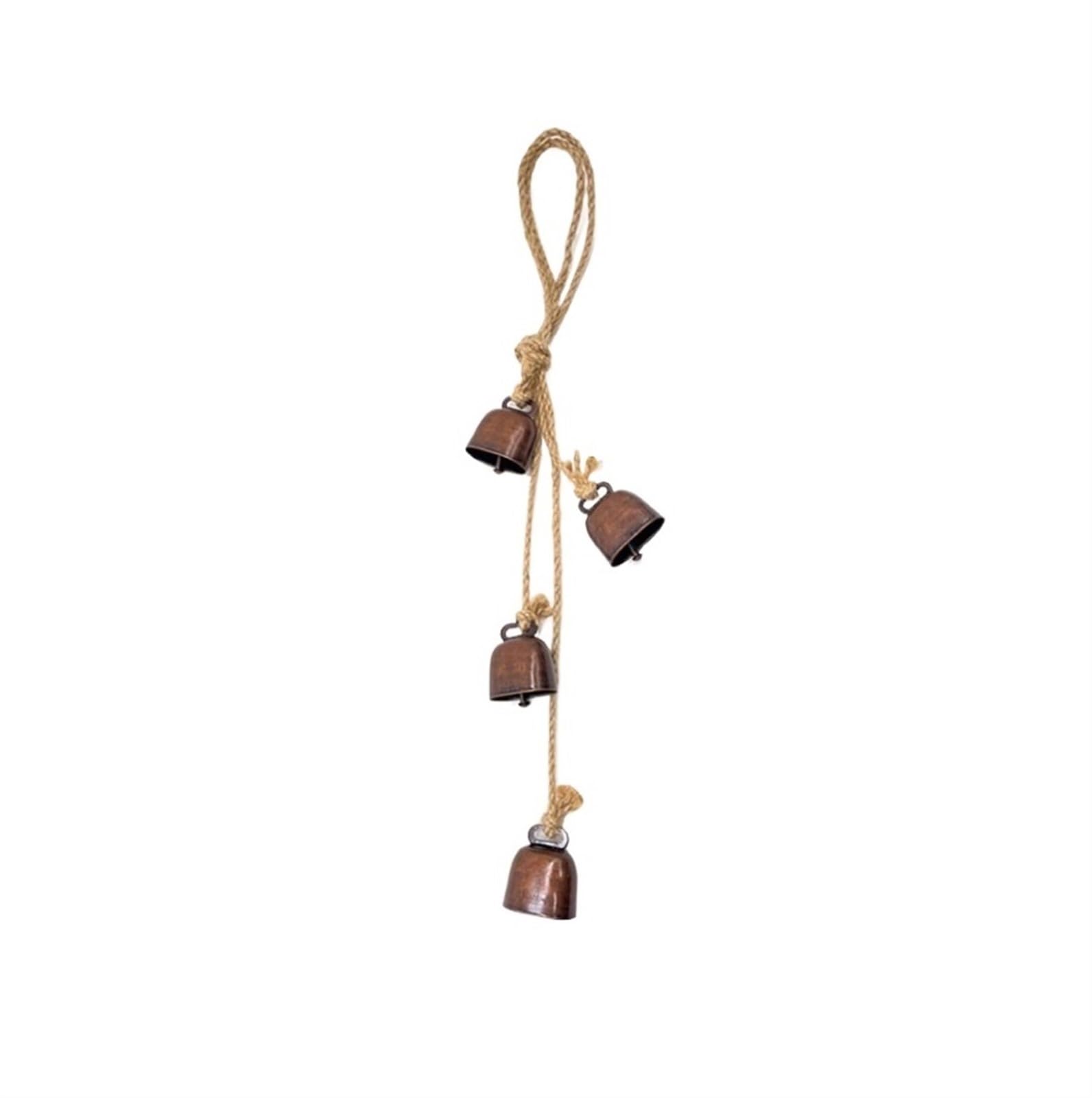 Wiszaca Dekoracja na Boze Narodzenie Dzwonki Bożonarodzeniowe Wiszący Ornament Dzwonki Harmonii Klaster Vintage Metalowe Dzwonki Krowie W Stylu Rustykalnym Dzwonki do zawieszenia(Rot)