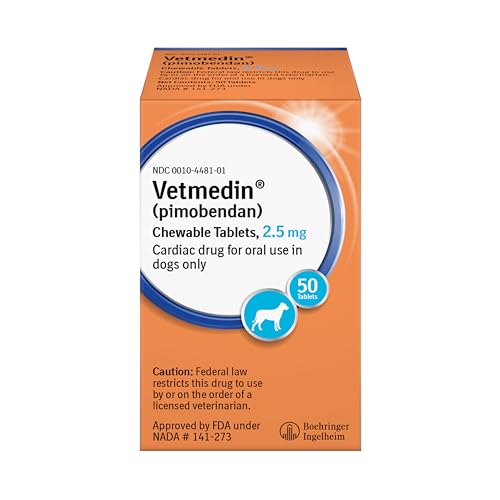 VETMEDIN (pimobendan) Chewable Tablets for Dogs 2.5 mg inodilator 50ct