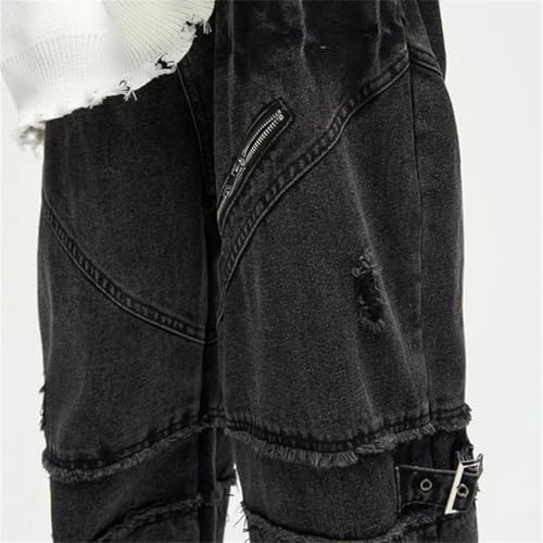 Men Y2K Streetwear Stacked Jeans Cargo Pants Clothing Straight Denim Trousers2