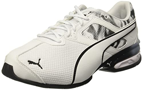 PUMA Homme Tazon 6 Chaussure de Course, Blanc/Noir, 41 EU