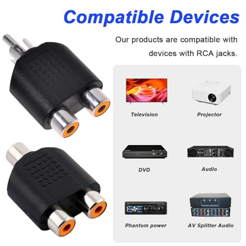 RCA Y Splitter Adapter, 10 piezas miniatura 5
