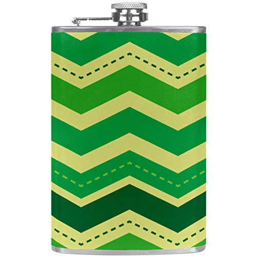 Flasque à whisky en cuir vert avec entonnoir de poche