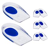 Gel Heel Cushions for Heel Pain Relief (3 Pairs) Plantar Fasciitis Heel Cups | Silicone Cup Pads for Heel Spurs | Heel Pain Relief Insoles for Sore or Bruised Feet | Heel Pads for Women & Men (Large)