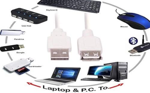 Image of Anjo 8 in 1 Combo of Wired Keyboard, Wired Mouse, Anti-Skid Mouse Pad, USB Hub 3.0, 3 in 1 Cleaning Kit 100ml, OTG Micro & C to A Type, USB Extension Cable Male to Female Type A 1.5m