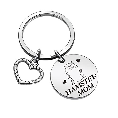 ZQEOU Hamster Owner Jewelry Hamster Keychain For Women Hamster Accessories Gift Grandma Gift Mom To Be Jewelry Hamster Lover Keychain Mother Jewelry Mama Birthday Keychain Hamster Owner Keychain,