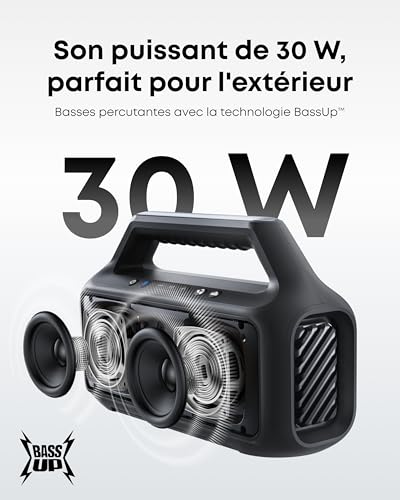 Enceinte sans fil Soundcore Boom 2 A3138011 Bluetooth 5.3 lumières RVB IPX7 BassUp Anker - vue 6