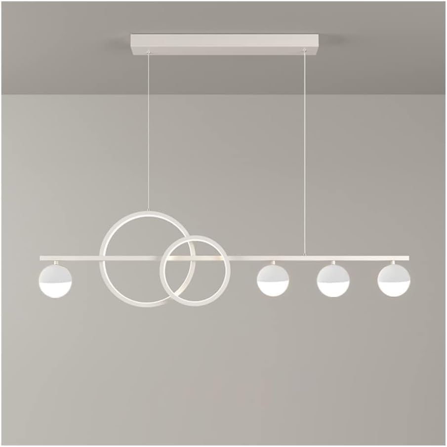 Lustre moderne dimmable avec télécommande et design linéaire noir réglable