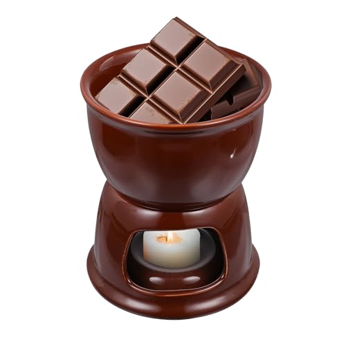 jojofuny Olla de Cerámica para Fundir Queso y Chocolate Resistente a Altas Temperaturas Estufa para Fondue de Chocolate y Queso Color Marrón Utensilio de Cocina para Uso Doméstico y