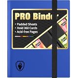Heavy Duty Card Binder, Fabmaker 9 Pocket Trading Card Binder for 360 Cards