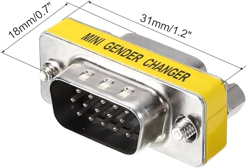Image of VGA SVGA HD15 Female to Female, Male to Male, Female to Male Combo Mini Gender Changer Coupler Connector Adapter (3 Pieces Combo) Female to Female Plug Connecter