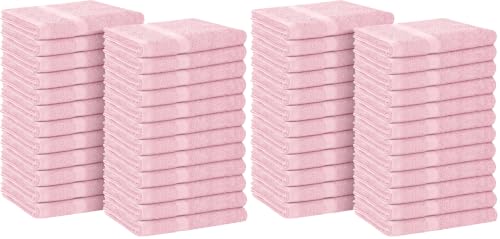 Image of Avalon Towels Salon Towel - Pink Hand Towels Bulk Pack of 48-100% Cotton Absorbent Spa, Facial & Gym Towel for Working Out - 16x27 Inches (Not Bleach Proof)