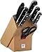 Produktbild ZWILLING Professional S Messerblock, 8-teilig, Holzblock, Messer, Wetzstab, und Schere, Rostfreier Spezialstahl/Kunststoff-Griff mit Nieten, Schwarz [Made in Germany]