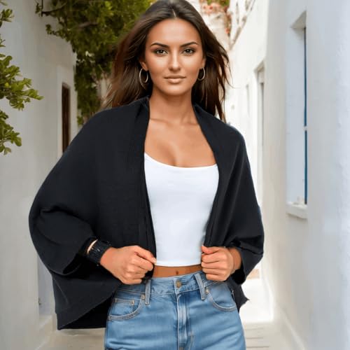 Shrug Sweater Shawl Wraps for Women Soft Cashmere Ponchos Sweater Cardigan Casual Open Front Top Cape Shawls3