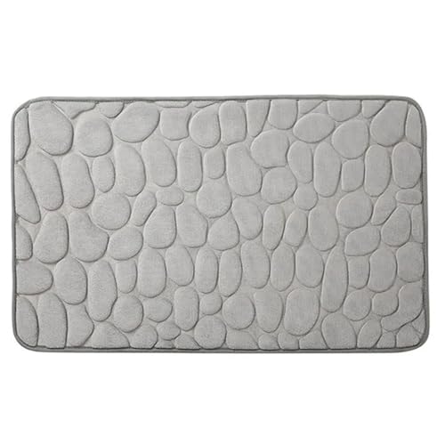 Cobblestone Embossed Bathroom Bath Mat Coral Fleece Non-slip Carpet In Bathtub Floor Rug Shower Room Doormat Memory Foam Pad