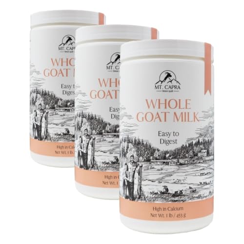Image of Mt. Capra Whole Goat Milk | from Non-GMO, Grass-Fed Goats, Creamy, Great Tasting, Easy to Digest, A2 Milk | 16 Servings - 1 Pound (Pack of 3)