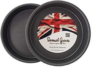 Samuel Groves 7" Round Victoria Sandwich Sponge Cake Tin Pan Twin Pack, Straight Sided, Fixed Base, Superior Double Coated Non Stick, Made in England (7 Inch)