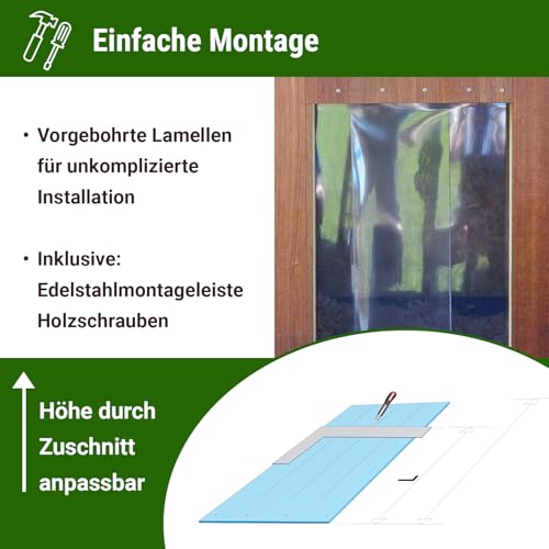 Zettl GmbH Lamellenvorhang für Kleintiere, BxH 40x50cm. PVC Streifenvorhang für Hundehütten, Katzenklappen, Ställe, Öffnungen im Gartenhaus, in der Werkstatt