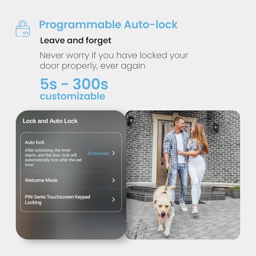 Lockly Secure Plus Bluetooth Smart Door Lock, Keyless Entry with PIN Genie® Digital Keypad, 3D Biometric Fingerprint Sensor Front Door Lock with Handle, Voice Control & Auto Lock - Latch Edition thumbnail 7