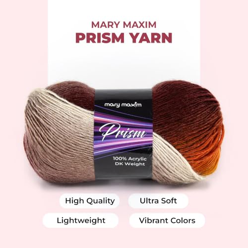Image of Mary Maxim Prism Yarn, Acrylic Multicolor DK Yarn, 290 Yards, Desert Unset | Ombre Yarn, 3 Weight, Machine Wash, For Knitting and Crochet, Create Baby Items, Blankets, Afghans, Clothing Variegated Yarn