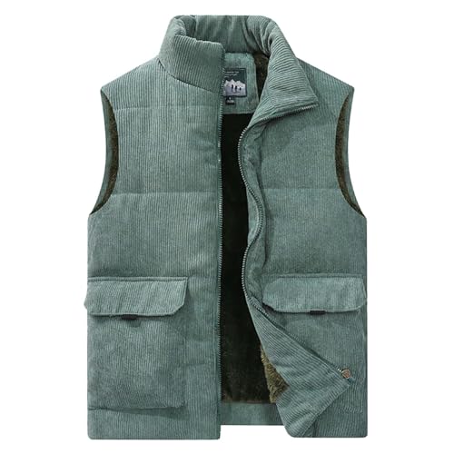 Veste pour homme sans manches : gilet velours doublé peluche, manteau d'extérieur chaud