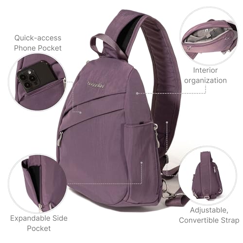 Image of Baggallini Medium Sling Backpack - 9 inchx11 inch Lightweight Sling Bag with Convertible Adjustable Shoulder Strap