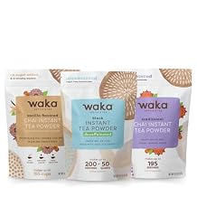 Waka Premium Instant Tea Bundle & Save No Sugar Added & Unsweetened Concentrated Tea Powder Decaf Tea, Chai Traditional, Chai Vanilla