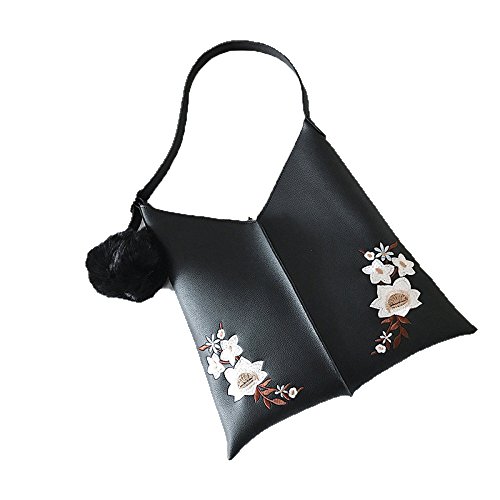 Fleur Broderie Sac Seau Mode Dames Élégant Porté Épaule et Main Vintage