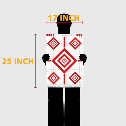 Atflbox Sight in Shooting Range Paper Target, 17X25 Inch Paper Shooting Targets Suitable for Handgun, Rifle, Pellet Gun, Airgun, BB Guns, Airsoft