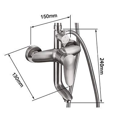 Sistema de ducha de 3 funciones con grifos de pared redondos y salida de bañera 4