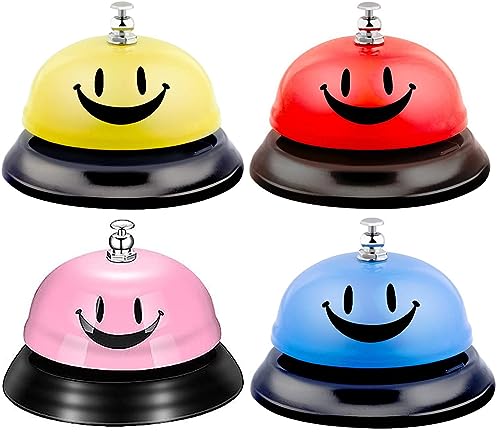 4 Pièces Cloche de Bureau, Sonnette de Service Sonnette de Comptoir Sonnette de Réception,Cloches D'appel de Restaurant Clochette Table Bar pour Restaurant,...