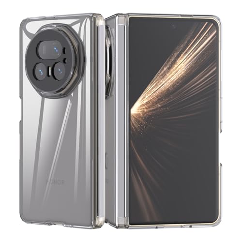 WFTE Case for HONOR Magic V5 Flexible silicone Shockproof Cover Anti-Scratch Anti-fingerprint Ultra-thin Anti-slip shock absorbing Slim Protective Phone Case for HONOR Magic V5 Transparent Black