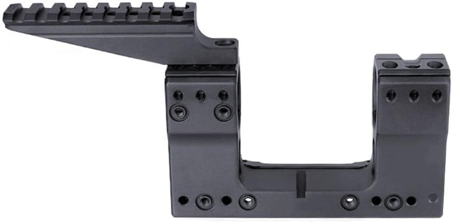 30mm Tube Dual Ring Cantilever Optic Scope Mount & Top Extend Rail Base Mounting Combo，1.93" Optical Centerline Height，Integrated 10-Degree Wedge + Bubble Levels，Fits 20mm Picatinny & Weaver Rail