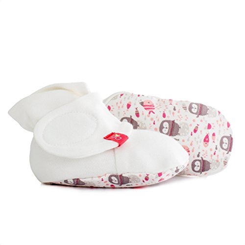 Goumikids goumiboots, Soft Stay On Booties Keeps Feet Warm and Adjusts to Fit as Baby Grows (Aqua/White, 0-3Months)