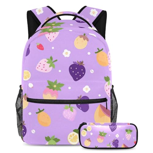 Sac d'école adolescents grand volume dos rembourré violet