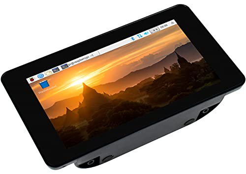 Image of waveshare 7inch DSI LCD with Case for Raspberry Pi 4 Model B, 800x480 TFT Capacitive Touchscreen Monitor Support Ubuntu /Kali / WIN10 IoT